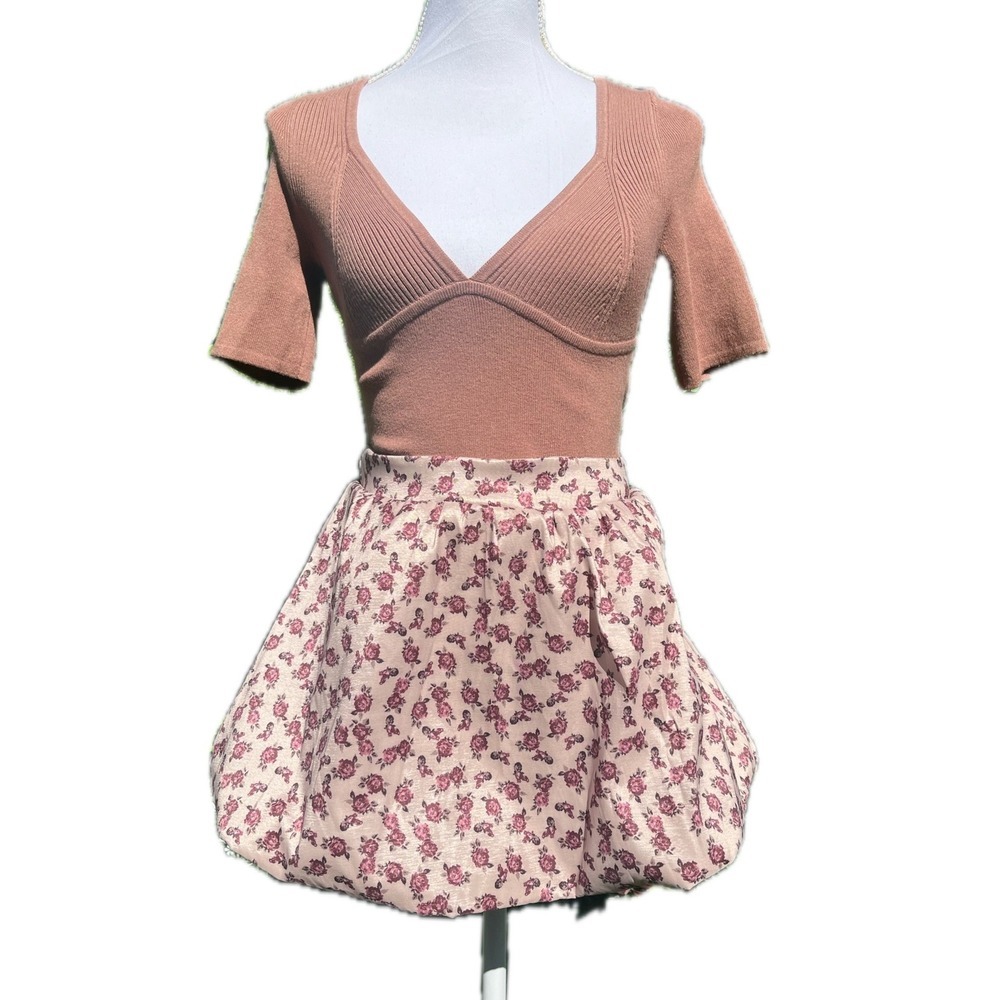 Altar'd State Bubble Floral Satin Skort Size Small